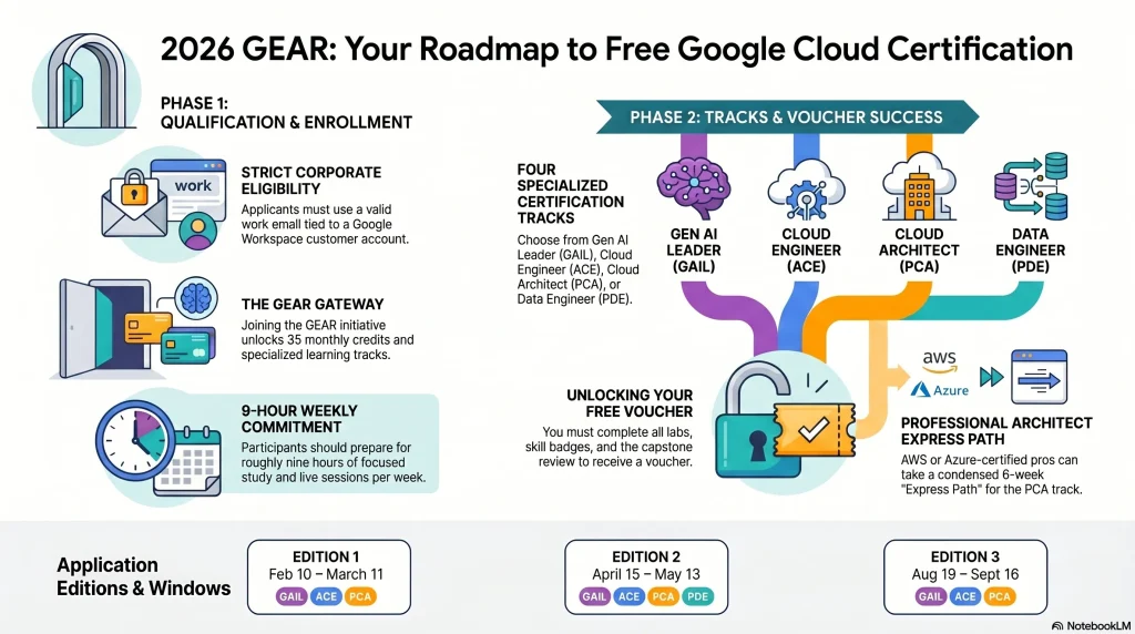 A visualized roadmap of the the 2026 GEAR program.